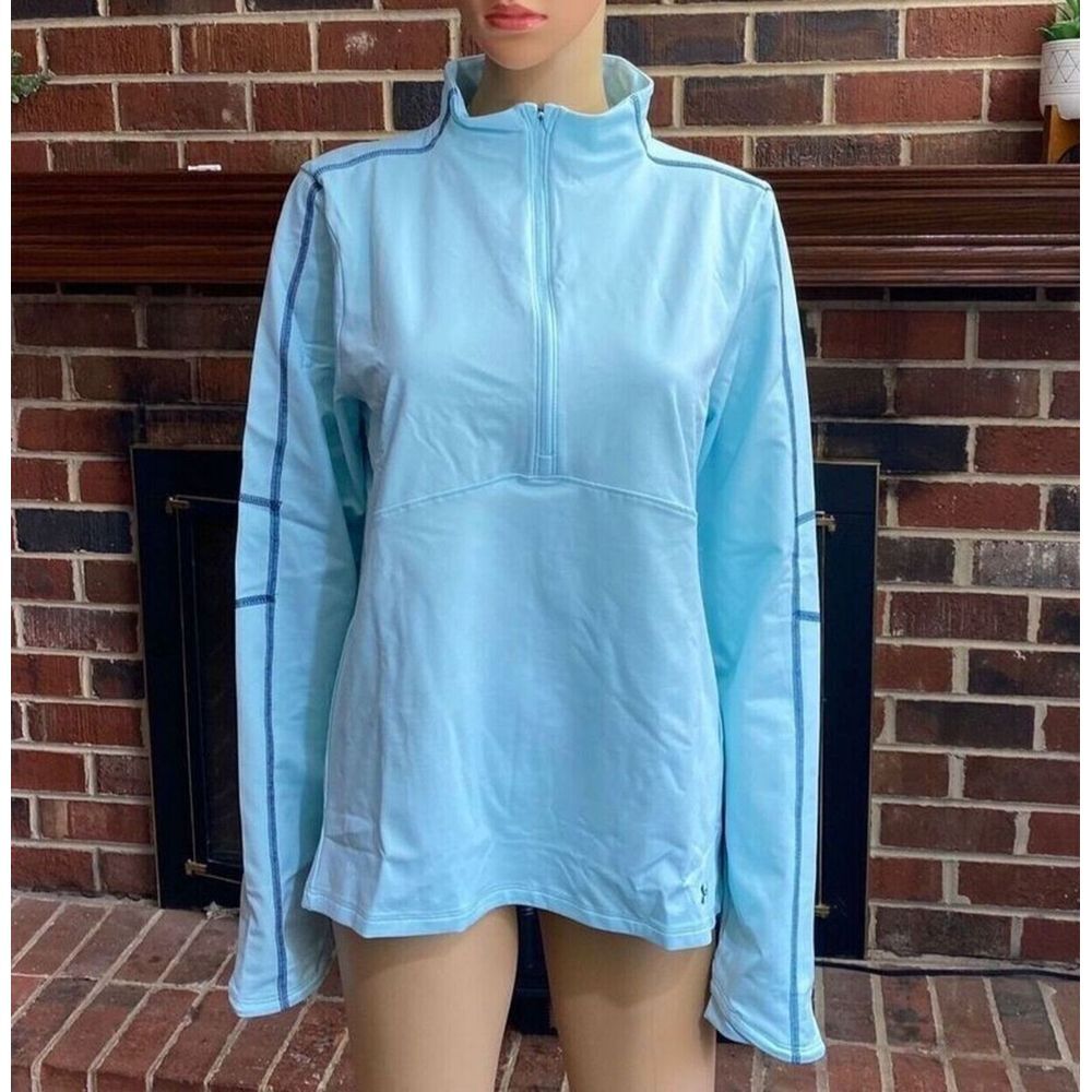 UNDER ARMOUR WOMEN'S UA TRAIN COLD WEATHER ½‎ ZIP SHIRT TEAL #1373969 XL